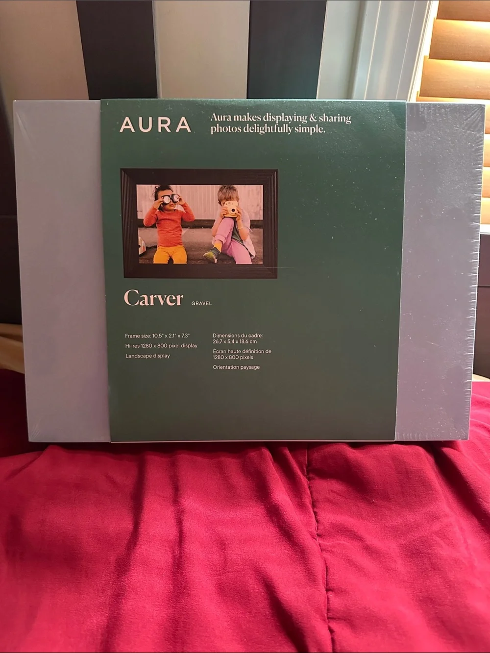 Aura Carver Digital Photo Frame - Gravel Gray